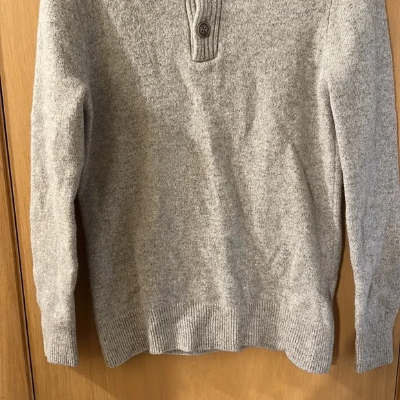 J. Crew Men’s High Neck Pullover Sweater Lambswool Gray Size Medium
